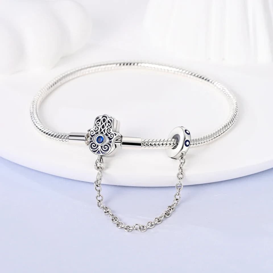 925 Silver Snake Chain Bracelet with Clasp and Beads for Custom Charms Jewelry Making Women