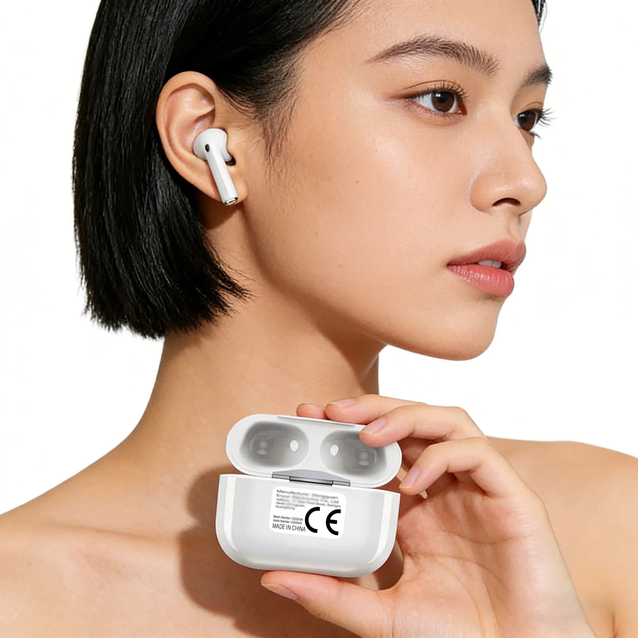 Wireless earphones for iPhone, Wireless Headphones, 40 Reproduction hours for iPhone 17 16 15/iPad/PC/Laptop/Switch/Bianco