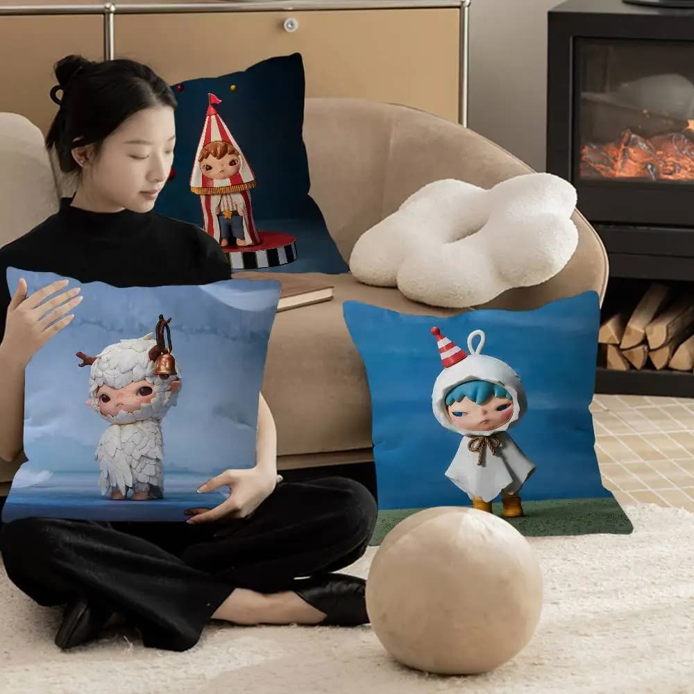 Cartoon Doll H-HironoS Pillow Cushion Cover Pillowcase Living Room Sofa Home Decor Customized