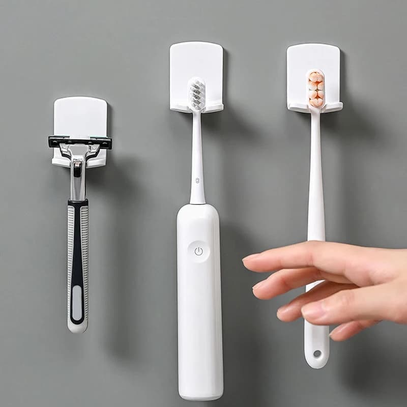 Toothbrush Holder Wall Mounted Shaver Electric Toothbrush Storage Rack Bathroom Hook Organizer Home Hanging Key Plug Holder