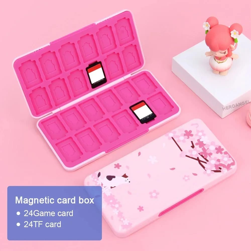Custodia per carte da gioco 24 in 1 per scatola per cartucce magnetiche NS Switch con slot morbido per accessori Switch Lite /Switch Oled