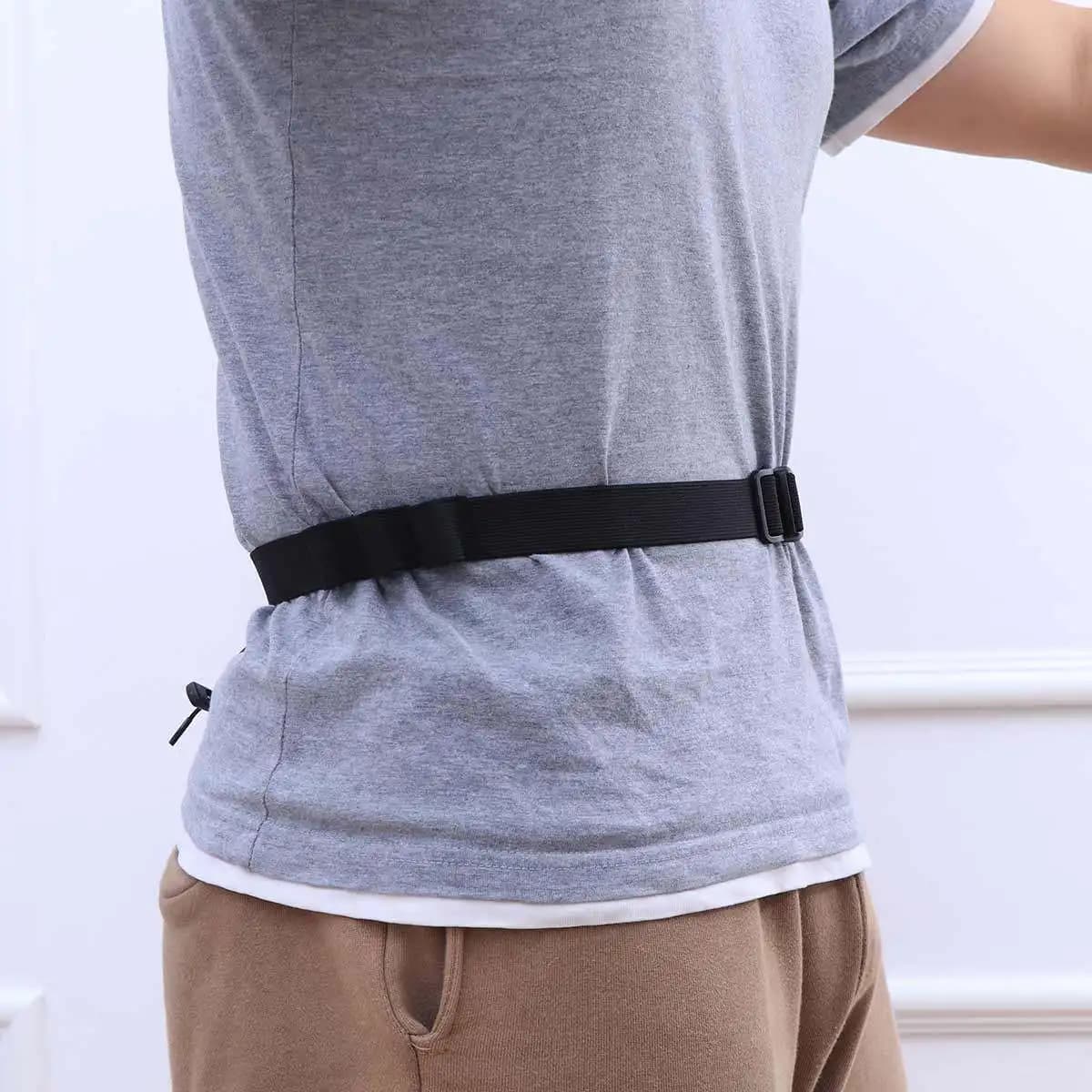 Black Ribbon belt for Open Sports, in Premium Elastic Polyester, Adjustable, for Cycling