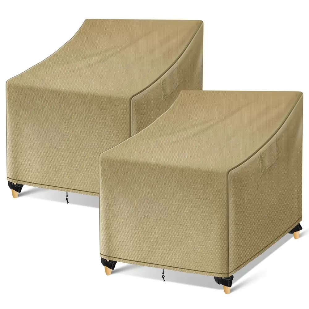 Covers for waterproof outdoor chairs, roofs for kaki garden furniture, garden sofa covers in resistant wickers, packing with 2, 29 W x 30