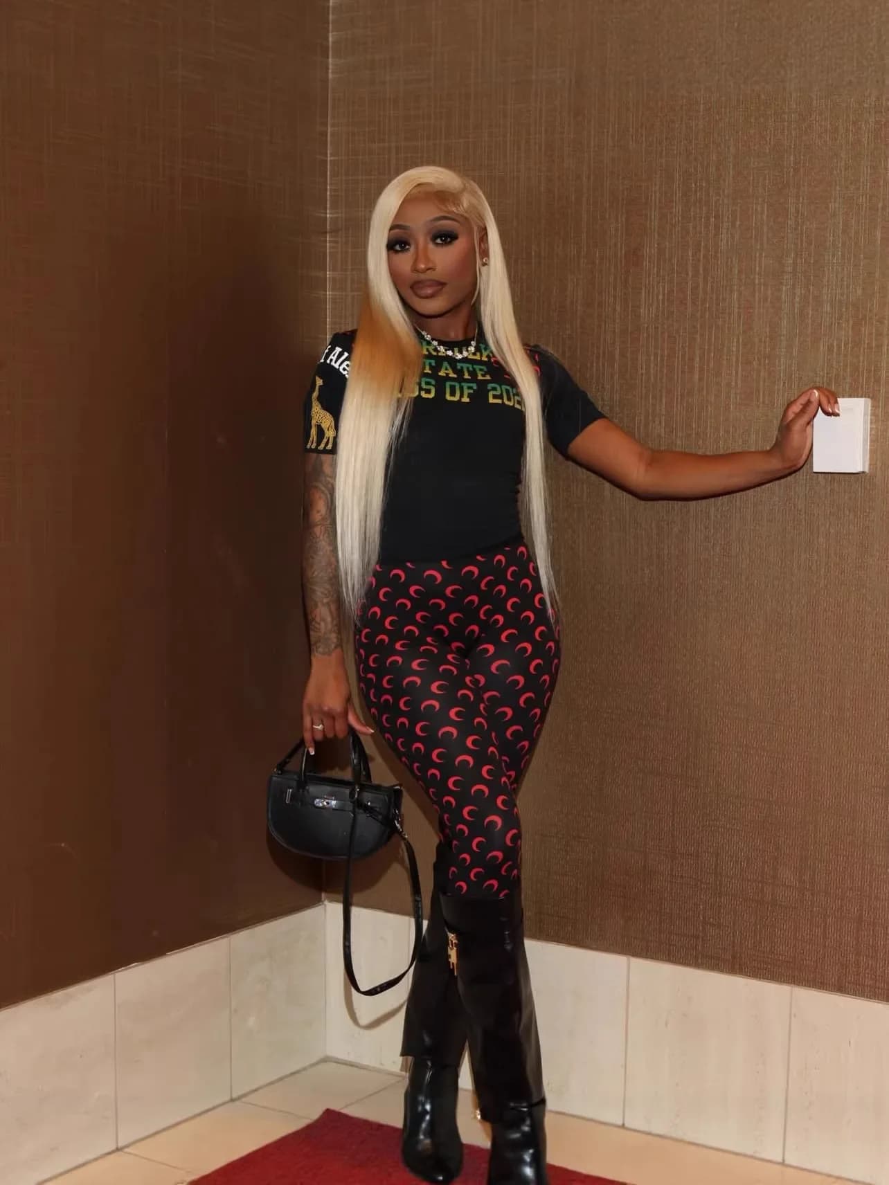 STYLISH LADY Moon Print Two Piece Set Short Sleeve Crop Top And High Waist Leggings Stretchy 2026 Casual Outfit For Women