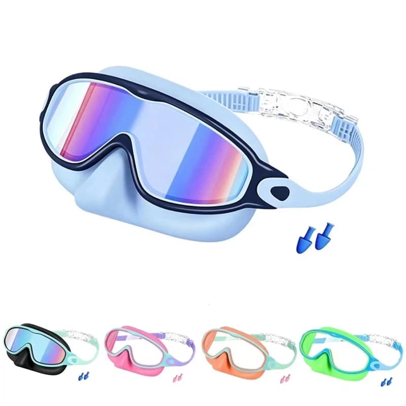 Kids Swim Goggles with Nose Cover Anti-Fog UV Protection Swimming Mask Youth Children Boys Girls Pool Beach Snorkel