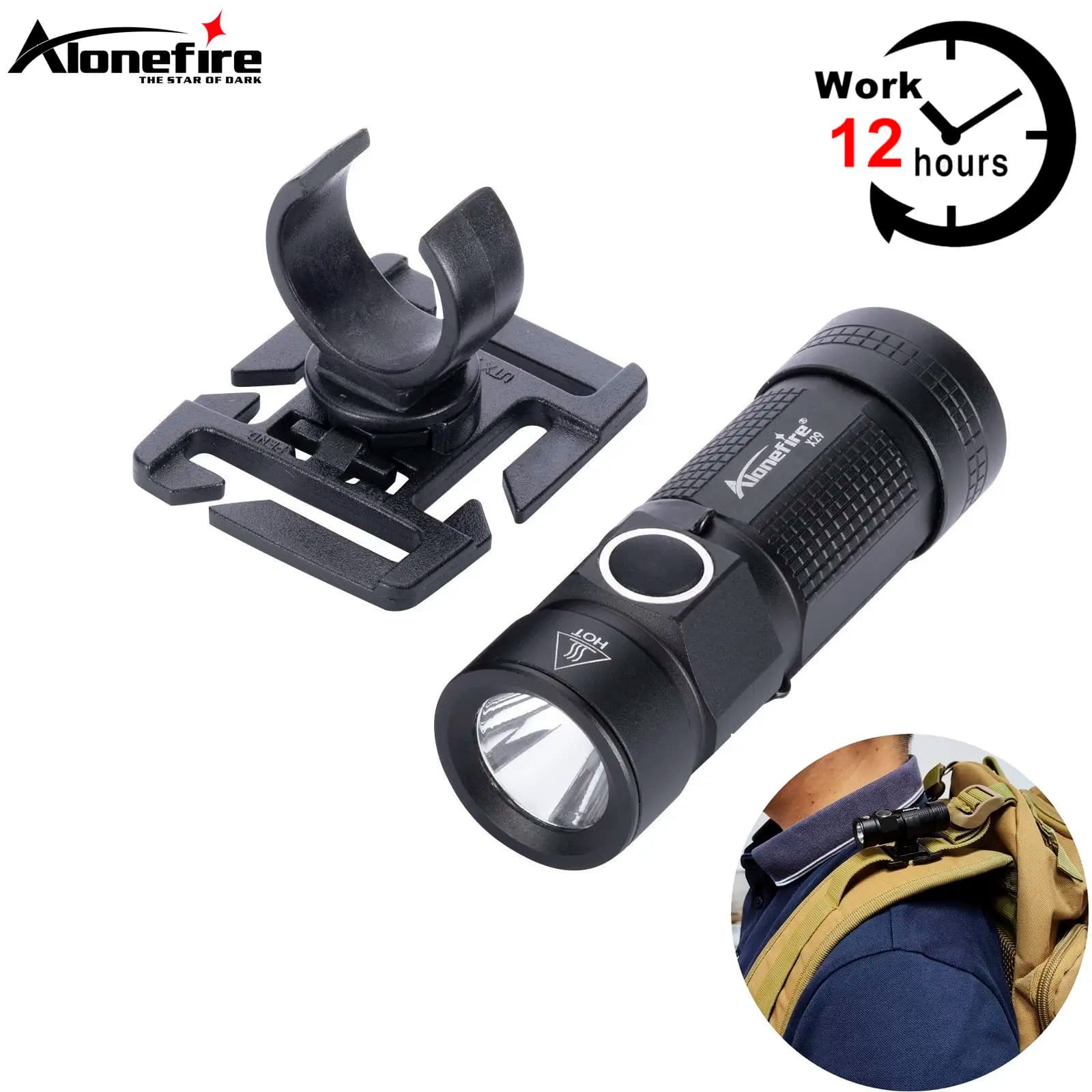 360 Girevole U Anello Clip 12 Ore di Lavoro XPG LED Mini Torcia Portatile Zaino Esterno Cappello Tasca Trekking Torcia C123A Batter X29