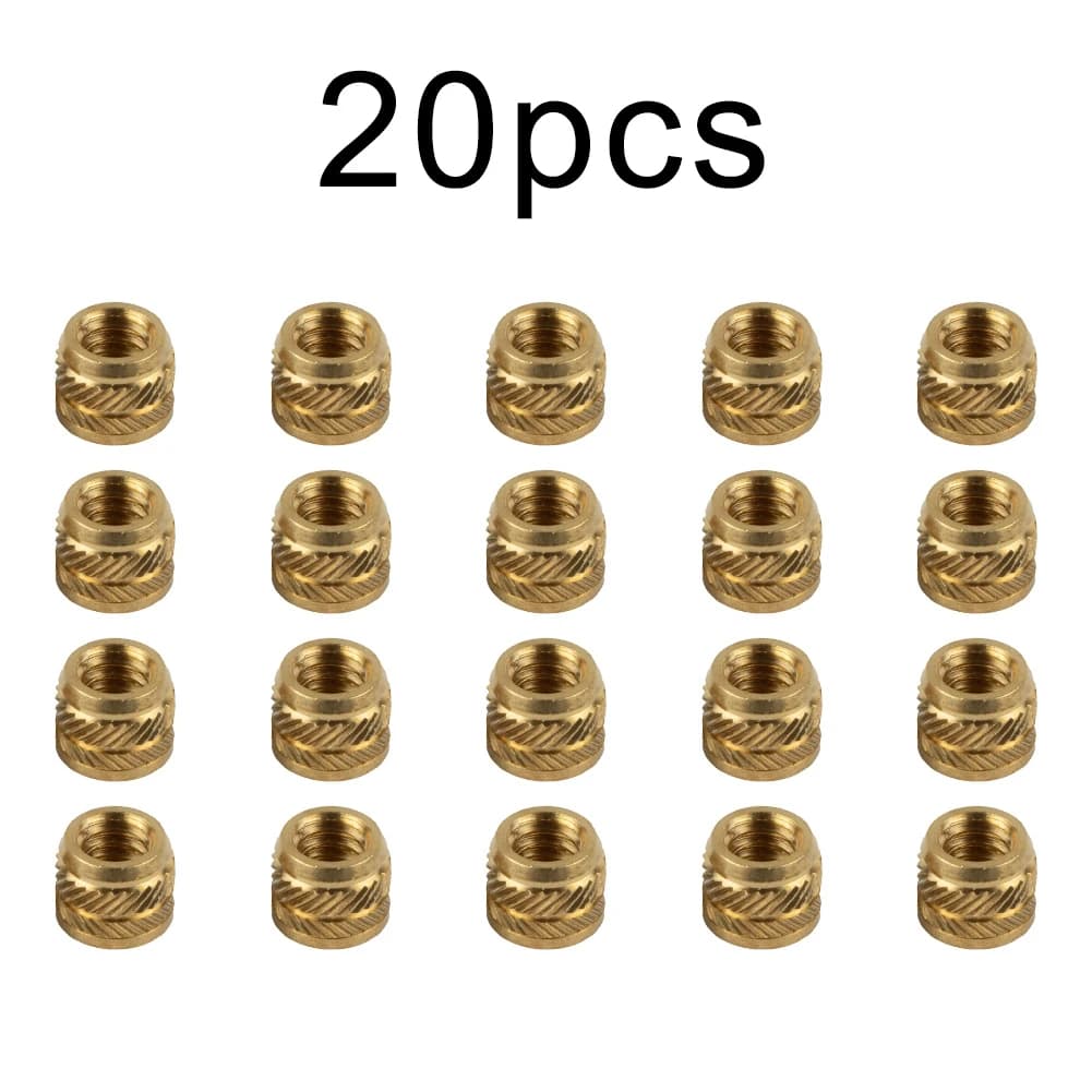 20 pz Dadi In Ottone 1/4-20 Filettatura Set di Calore Inserti Per La Maggior Parte Treppiedi Della Fotocamera Per Plastica Stampa 3D Ottone Metallo Miglioramento Della Casa