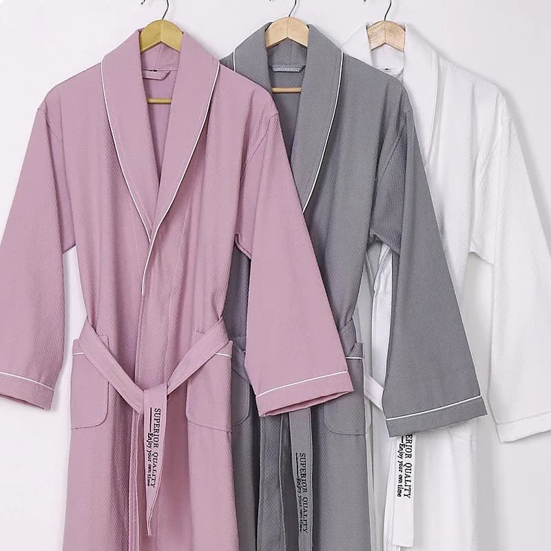 Accappatoio da donna Casual 100% cotone Pigiama da donna Manica lunga Autunno Inverno Indumenti da notte Doccia Accappatoio Coppia Abbigliamento da casa