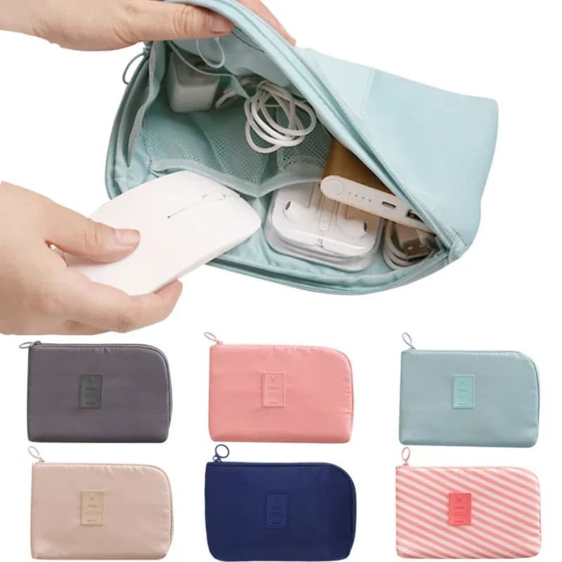 Accessori per borse portaoggetti per cavi dati da donna custodia da viaggio per Organizer per cavi per auricolari borsa multifunzione per porta cavi per passaporto