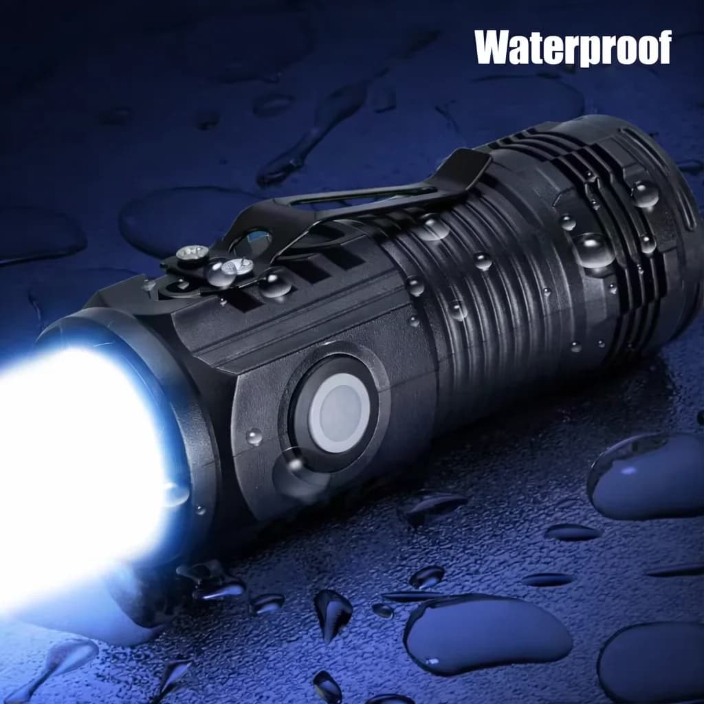 Rechargeable outdoor torch, strong light, portable, waterproof, for camping, hiking, emergency, lighthouse, portable EDC light