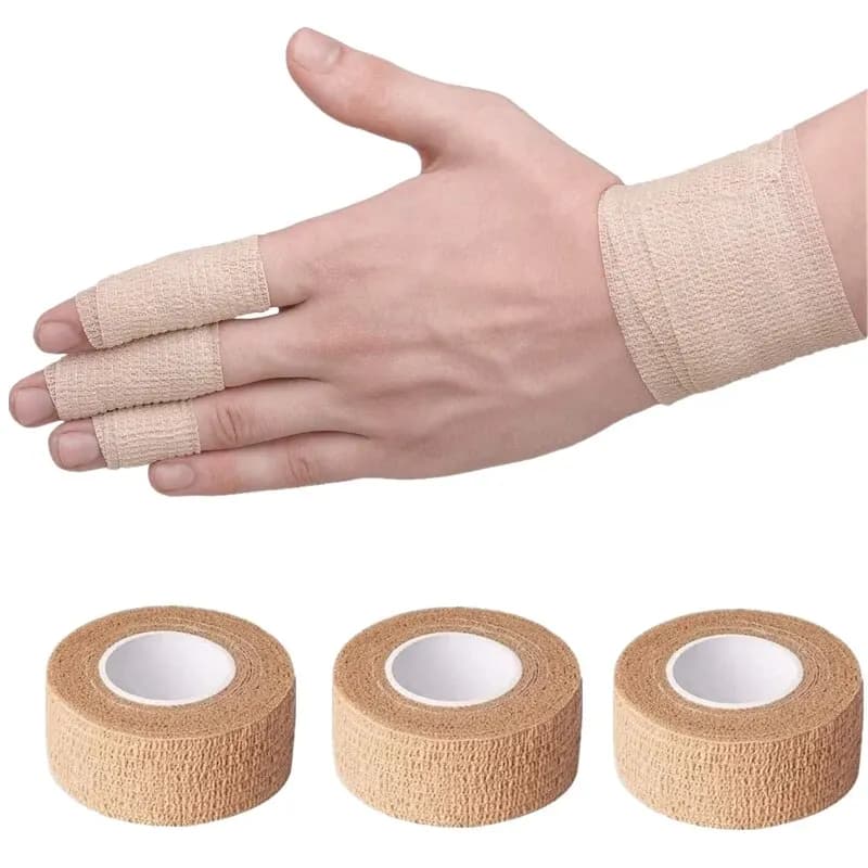 3 pz Bende Elastiche Usa E Getta Autoadesive 2.5 cm * 4.5 m per Maniglia Tubo di Rafforzamento Nastro di Garza Strumento di Primo Soccorso Accessori Per Tatuaggi