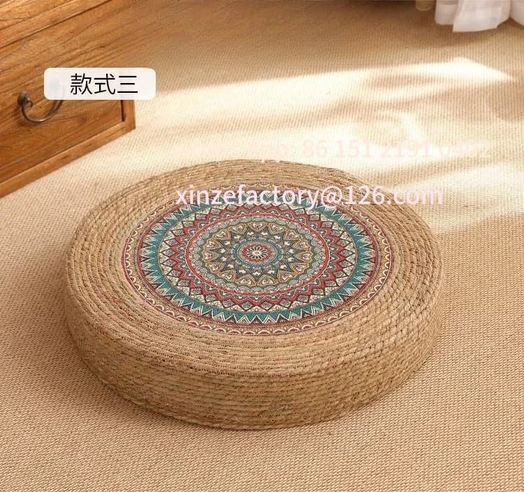 Customizable Handmade Straw seat cushion, worship Buddha floor , straw pier meditation , kneeling mat, household meditatio