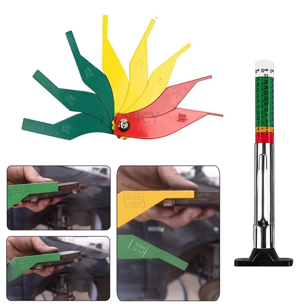 2 pezzi misuratore di spessore del rivestimento del freno strumento di misurazione delle pastiglie dei freni automobilistici set di calibri del rivestimento del freno a disco e a tamburo accessori per auto