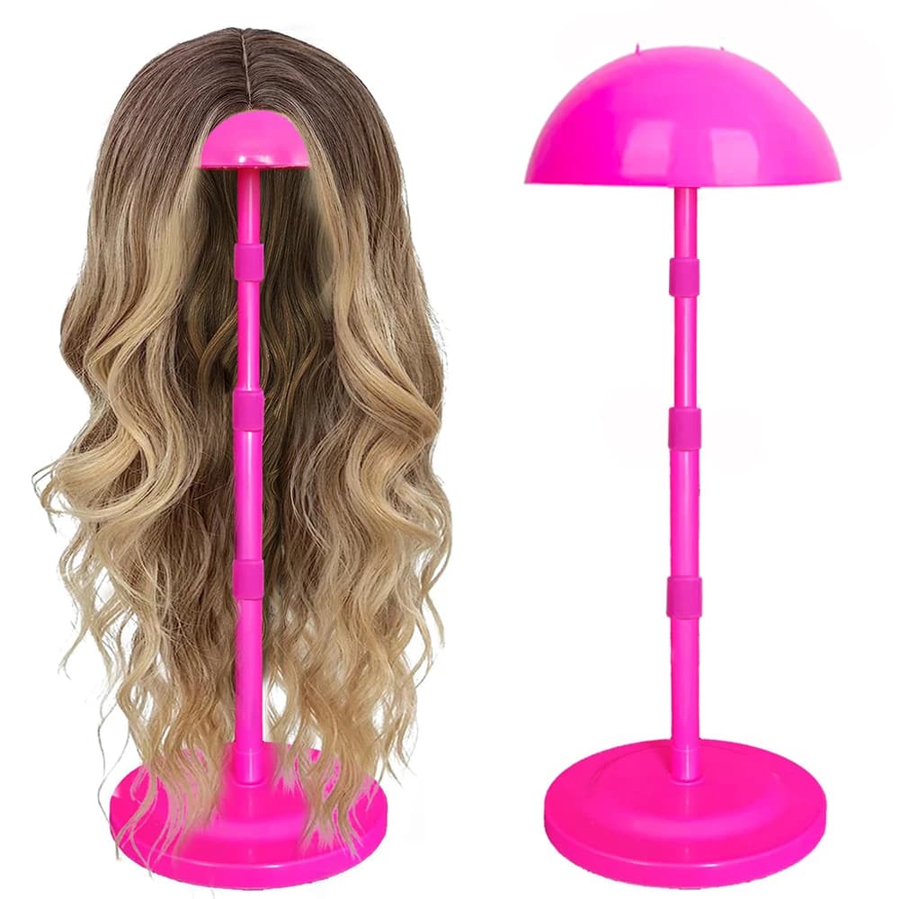 1 Pezzo Supporto per Parrucche Regolabile 25-48cm, Espositore Antiscivolo a Forma di Cappello a Fungo per Salone, Styling, Esposizione e Asciugatura
