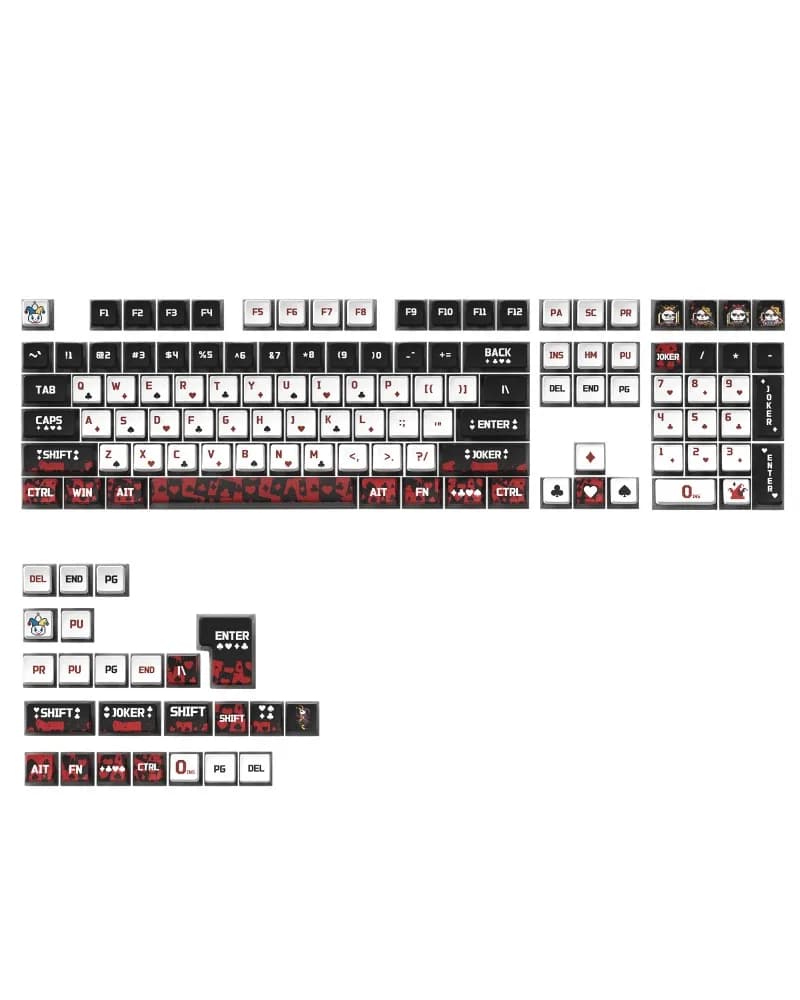 Keycaps Trasparenti PBT+PC Tema Poker Altezza CBSA Sublimazione per Tastiera Meccanica