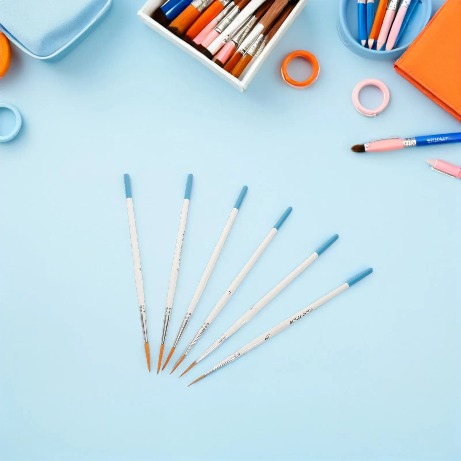 Set di 6 Pennelli Miniatura, Strumenti di Pittura per Dettagli, Pennelli di Precisione in Nylon per Acquerello, Acrilico e Olio