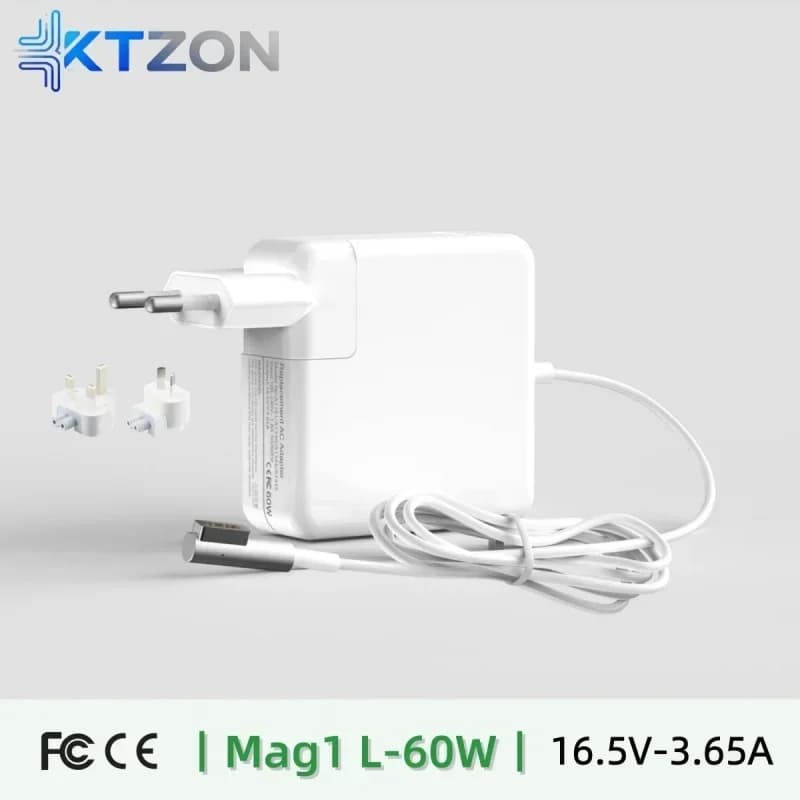 Caricabatterie adattatore di alimentazione a forma di L MagSafe da 60 W, ricambio per MacBook Air/Pro A1278 A1181 A1184 e altri modelli, certificato CE FCC.