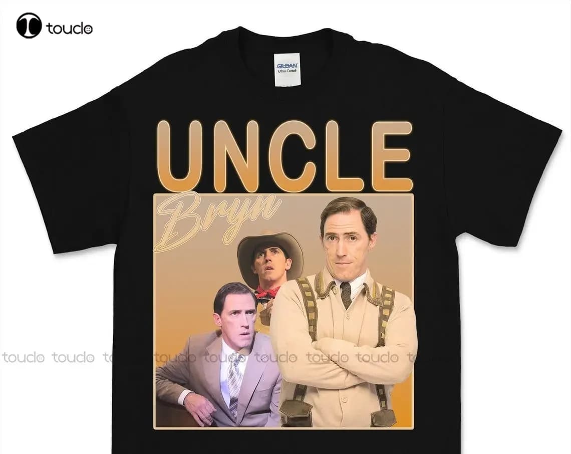 T-shirt vintage Zio Bryn T-shirt Bryn unisex anni '90 Cultura pop Gavin & Stacey Fans Xs-5XL Regalo personalizzato Crea il tuo design