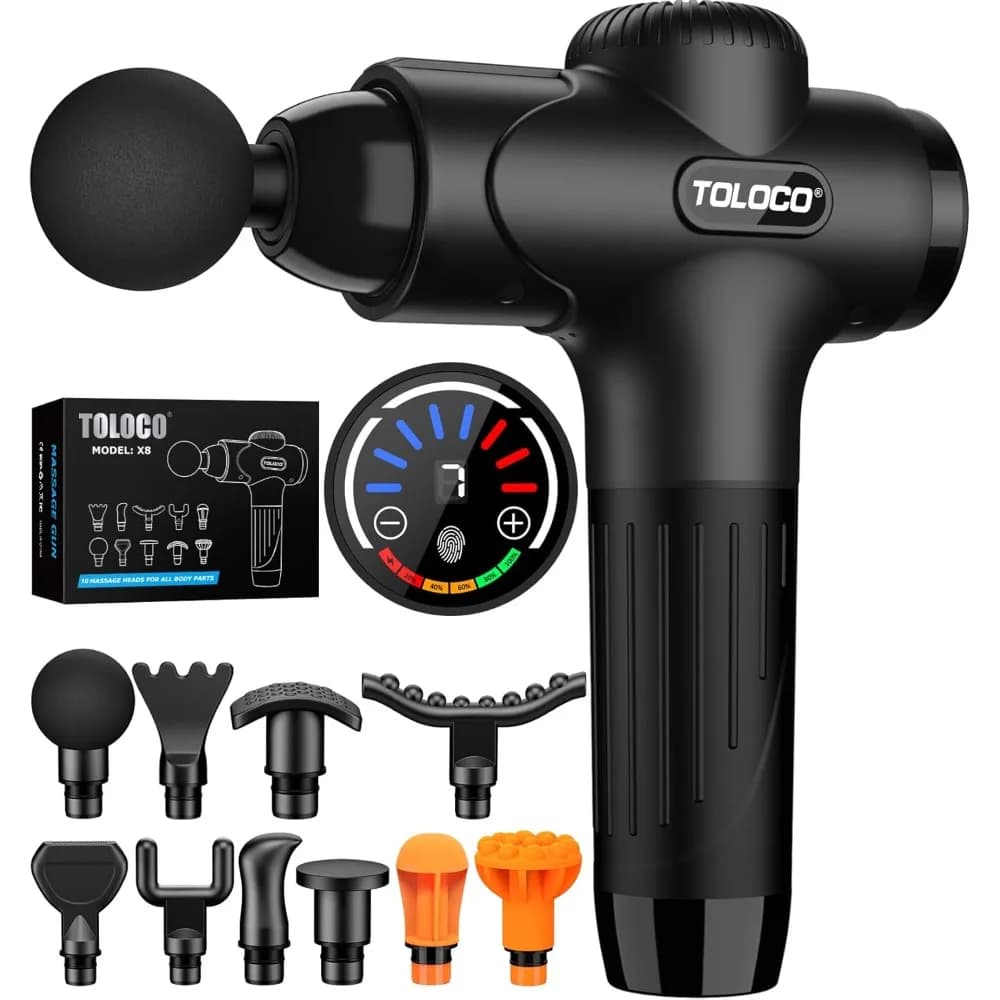 Percussion Massage Gun Electric Muscle Massage for Deep Fabric Super Silent Portable with 10 heads for relaxation athletes