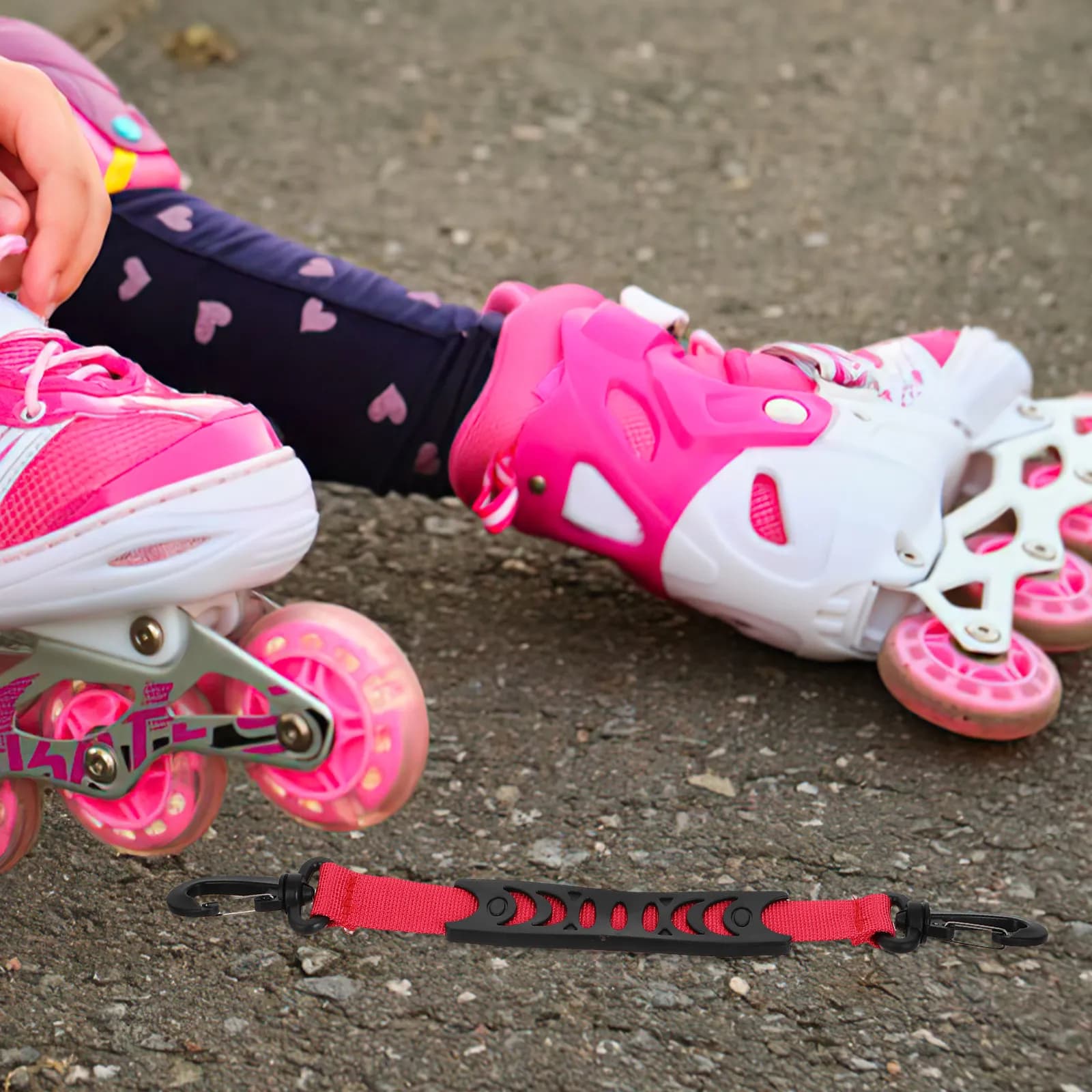Cinghia per il trasporto pattini in PVC leggera, tracolla per pattini da ghiaccio e roller, impugnatura confortevole, accessori multifunzionali per il trasporto dei pattini