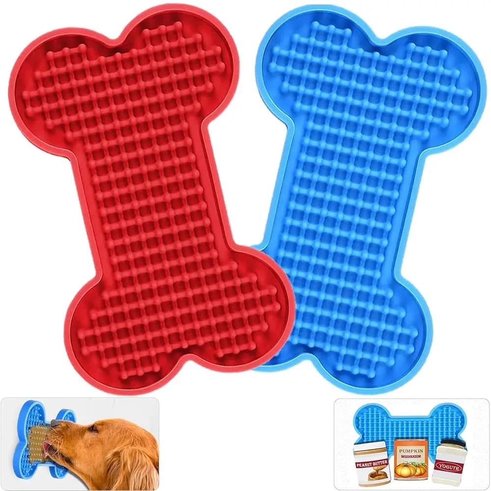 Tappetini per la degustazione del burro d'arachidi per cani - Confezione da 2, Ciotola per l'alimentazione lenta, Riduttore di ansia e stress per cibo, yogurt, ecc.