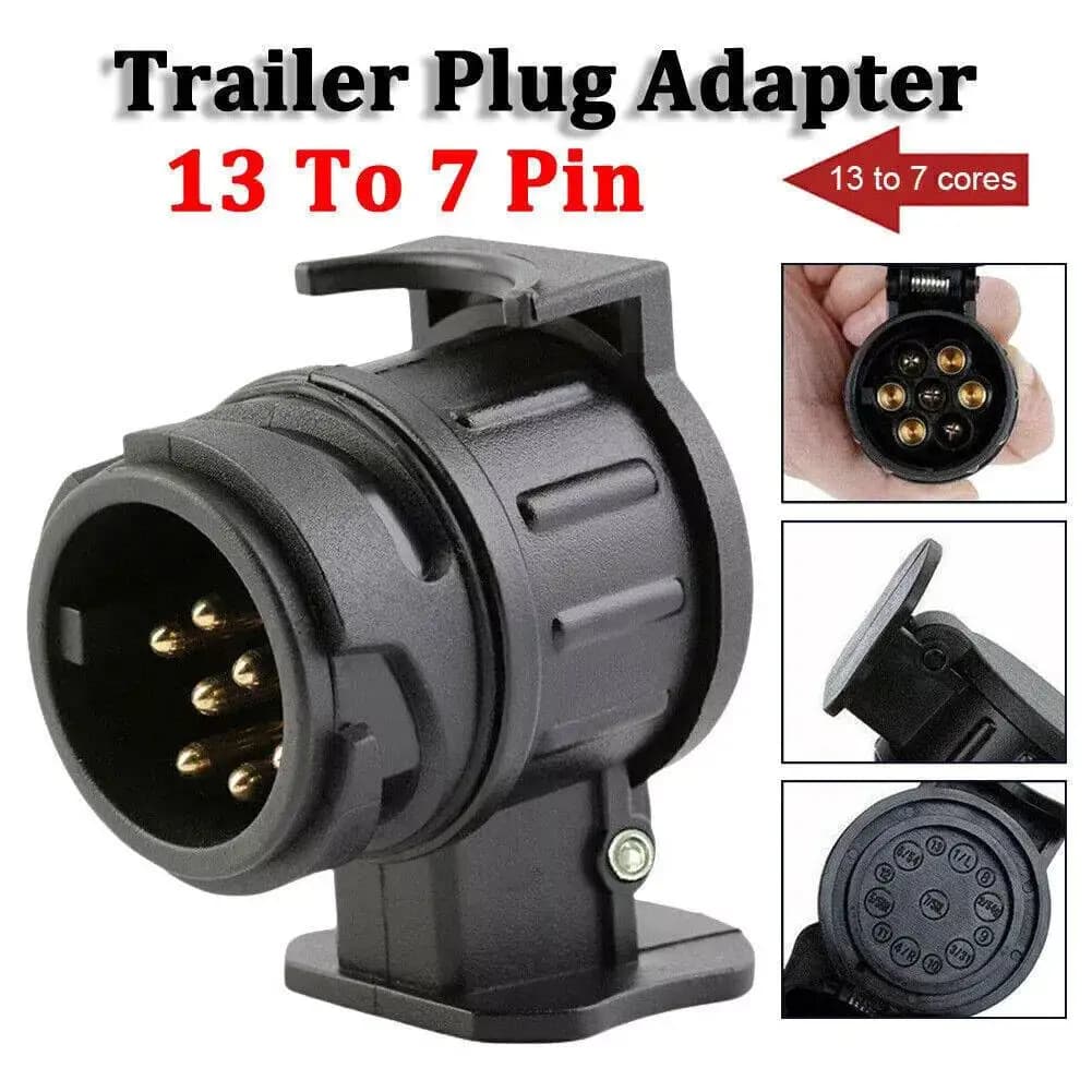 Adattatore da traino da 13 pin a 7 pin per rimorchio, roulotte, camion, barra di traino, adattatore per presa per auto, connettore convertitore presa elettrica impermeabile 12V