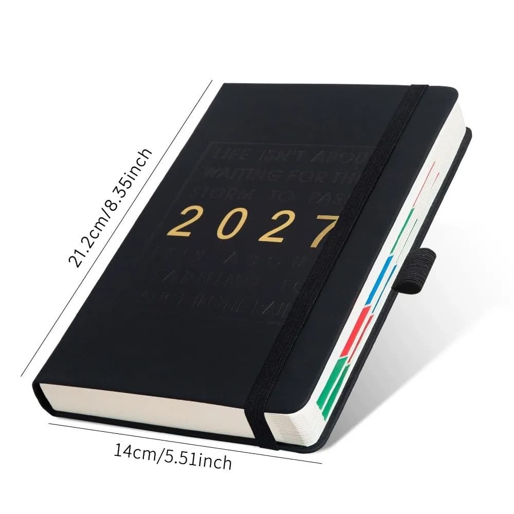 Nuovo Agenda 2027 A5 in Inglese con Calendario, Pianificatore 365 Giorni, Manuale di Efficienza, Quaderno per Studenti