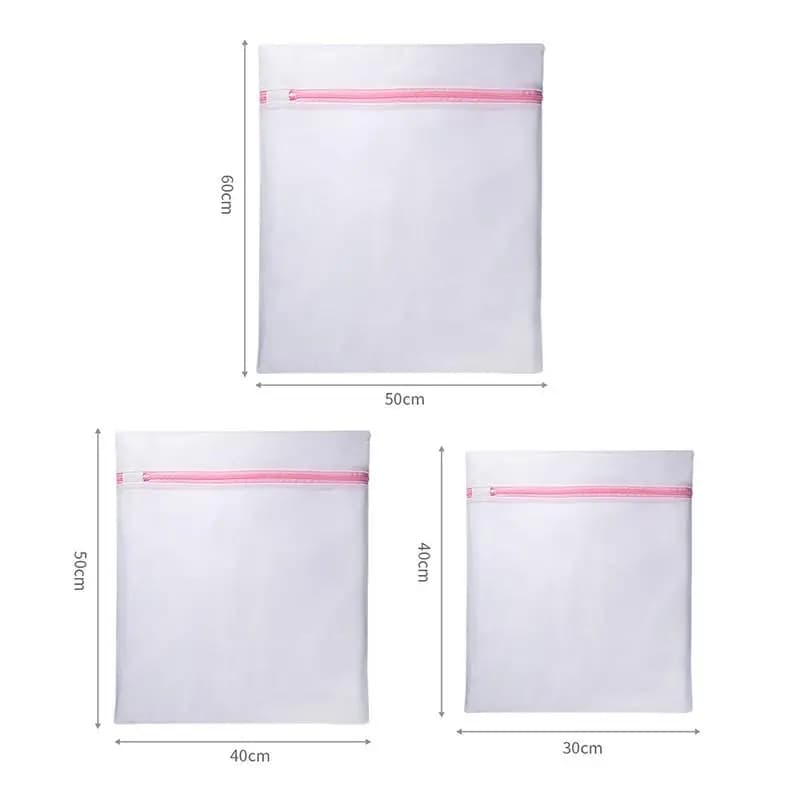 3pcs/set Coarse Net Zippered Laundry Wash Bags Dirty Clothes Lingerie Cleaning Organizer Pouch Washing Machine Mesh Laundry Bag