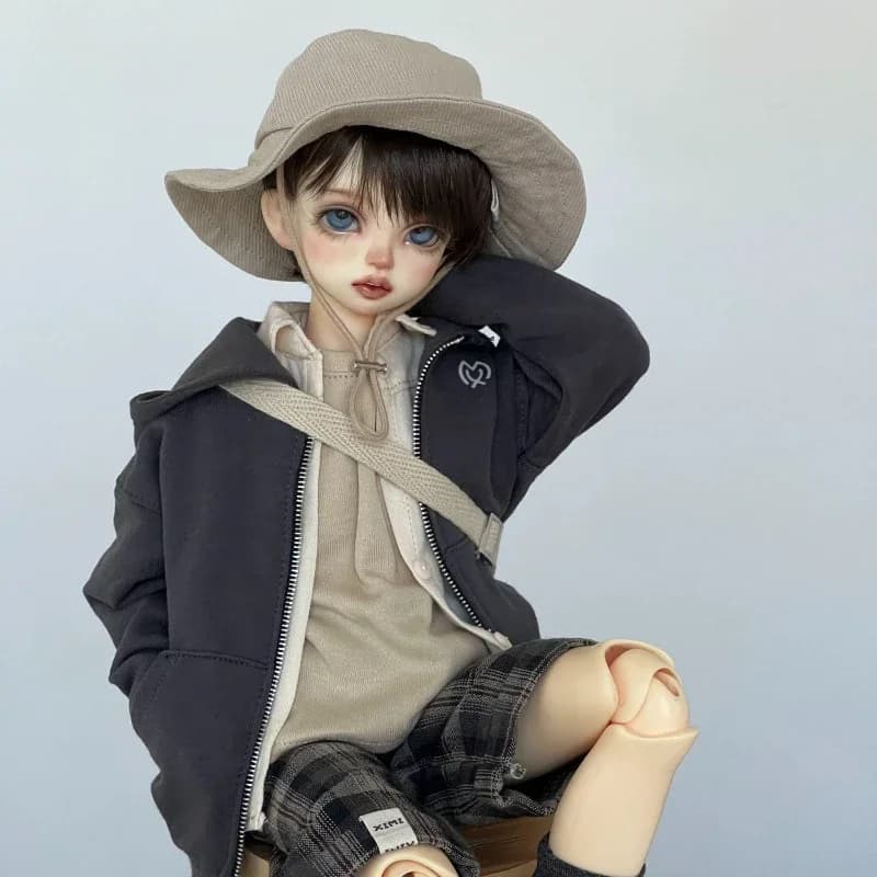 1/4 Doll's Clothes Suit for 45cm Bjd Doll Toys Hat+jacket+inner Layer+shirt+pants or Shorts+socks+bag Doll Accessories, No Doll