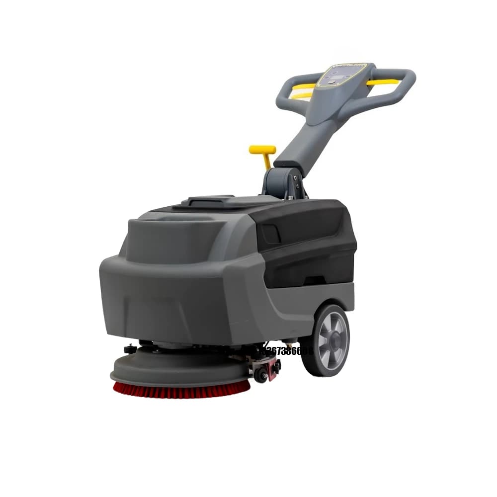Mini manual push washing machine for cleaning the industrial vacuum cleaner for heavy loads behind the machine for extractor of washing mats