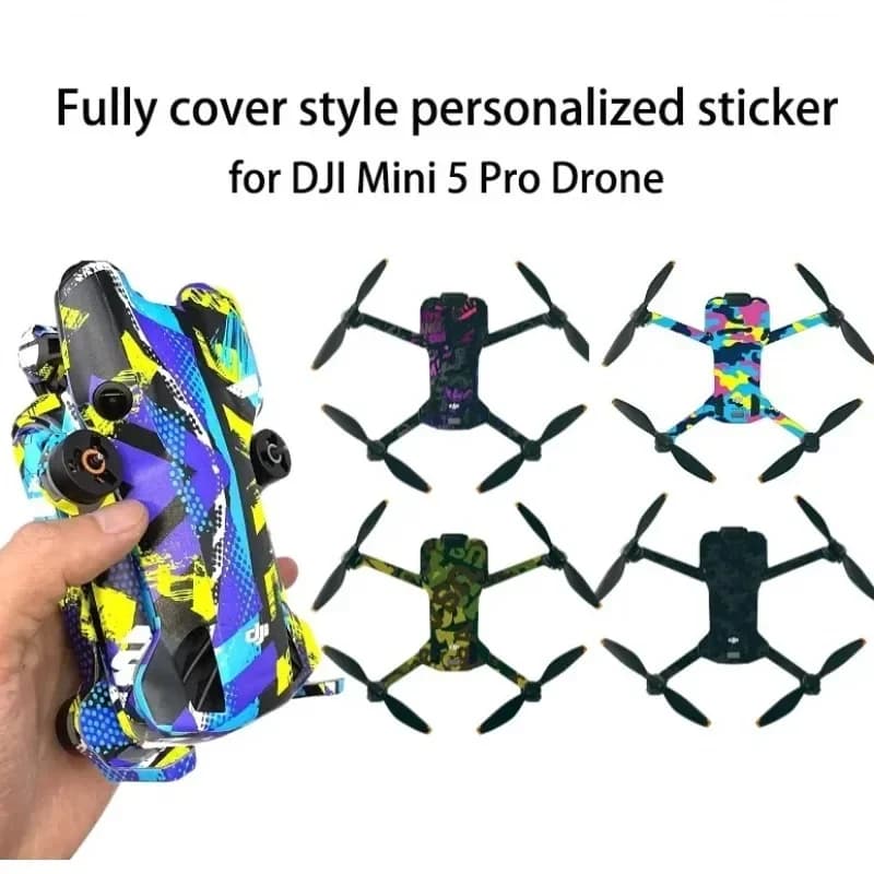 Adesivi per Drone DJI Mini 5 Pro, Pellicola Protettiva in PVC per Telecomando RC 2/RC-N3, Accessorio Adesivo Anti-graffio per MINI 5 PRO