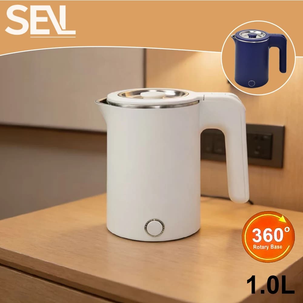 1.0 litre stainless steel electric kettle, portable for travel, business travel and hotel use, multi-scenario applicable electric teapot