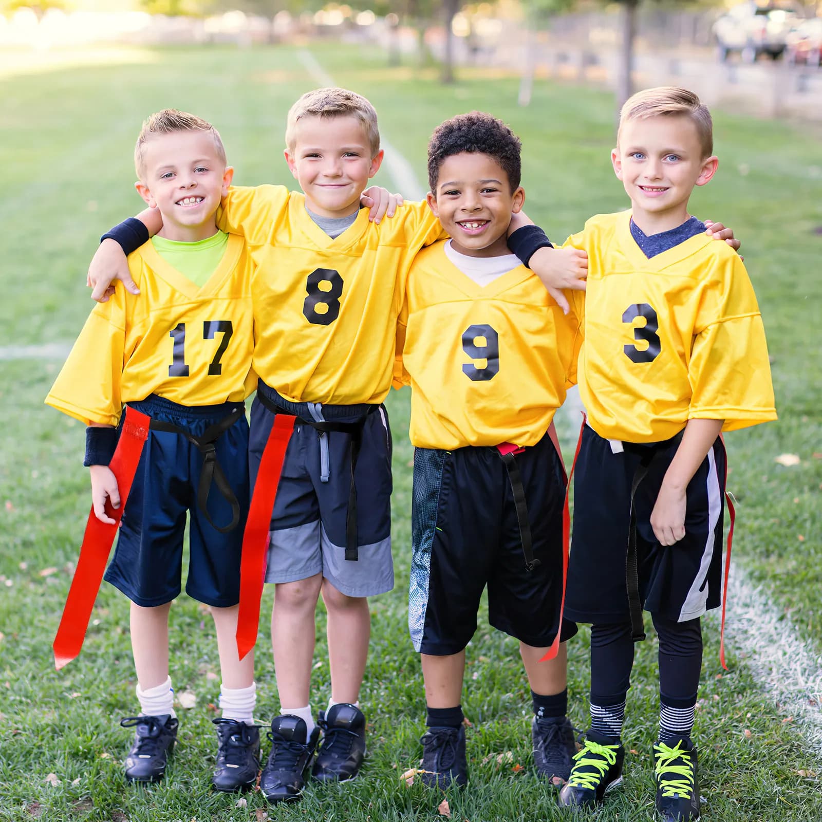 10Pcs Football Flag Belt Sets Adjustable Football Flag Games Belts for Kids Adults Players Sports Training Gear