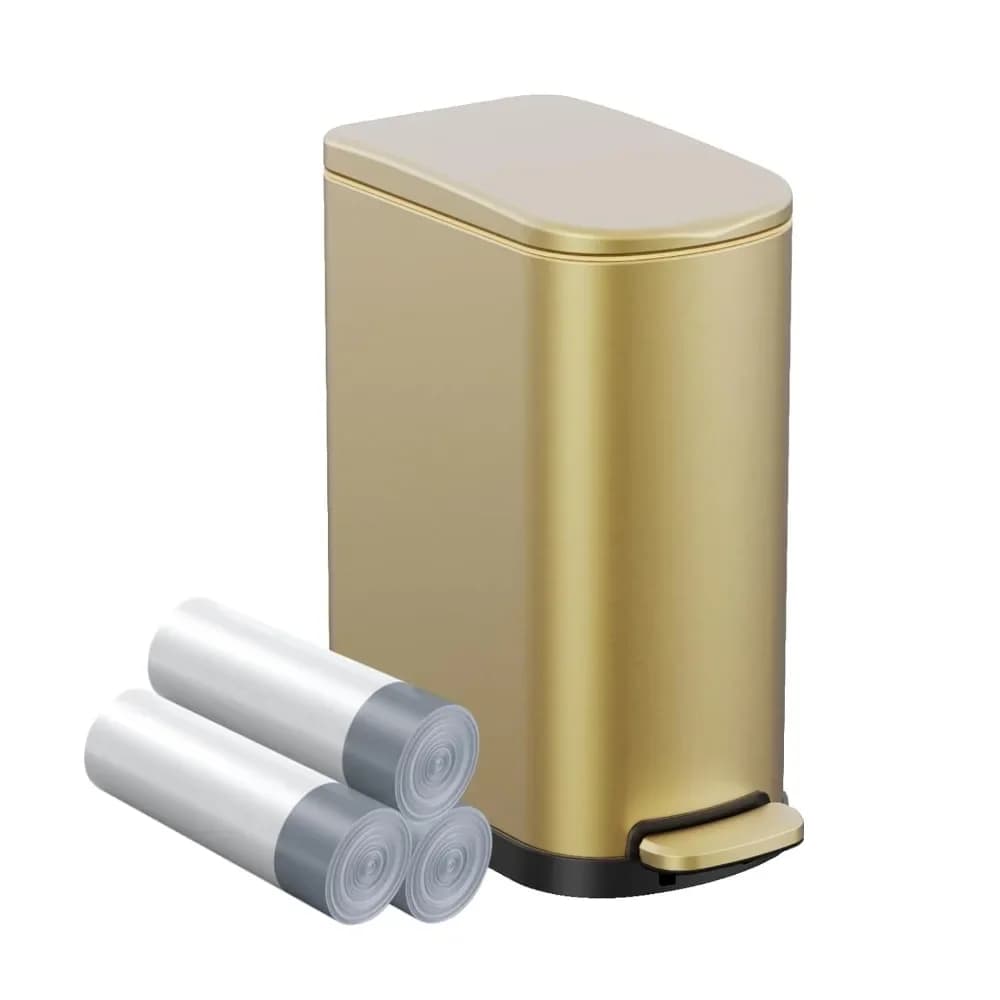Cestino per Rifiuti in Acciaio Inox da 2,6 Galloni con Pedale a Chiusura Morbida e Contenitore Rimovibile per Bagno, Camera da Letto e Spazi Stretti