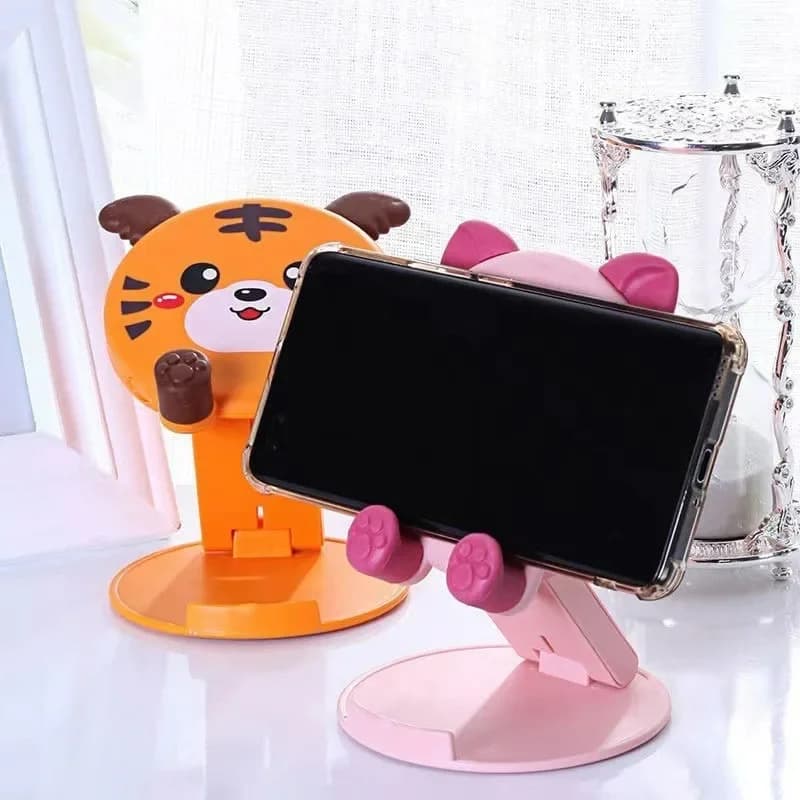 Cartoon Cute Desktop Mobile Phone Brackets For Desk Folding Table Stand Holder Cell Phone 3D Animal Silicone Mobile Phone Stands