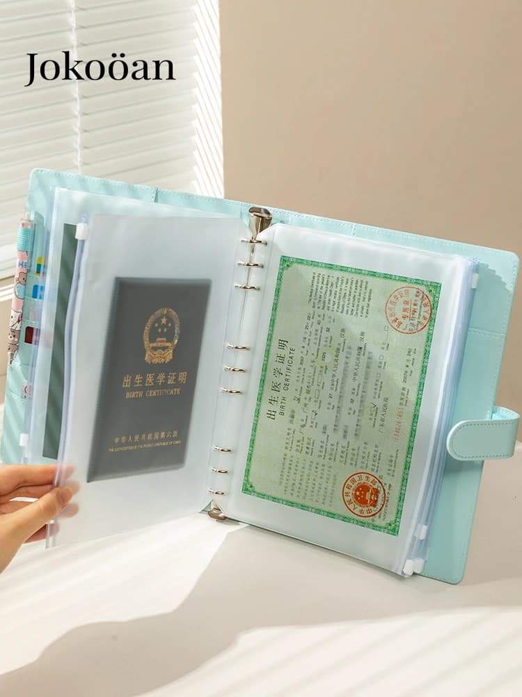Borsa Porta Documenti per Neonati, Porta Certificato di Nascita, Porta Passaporto, Custodia Protettiva per Libretto Vaccinazioni, Organizer Familiare, Porta Carte