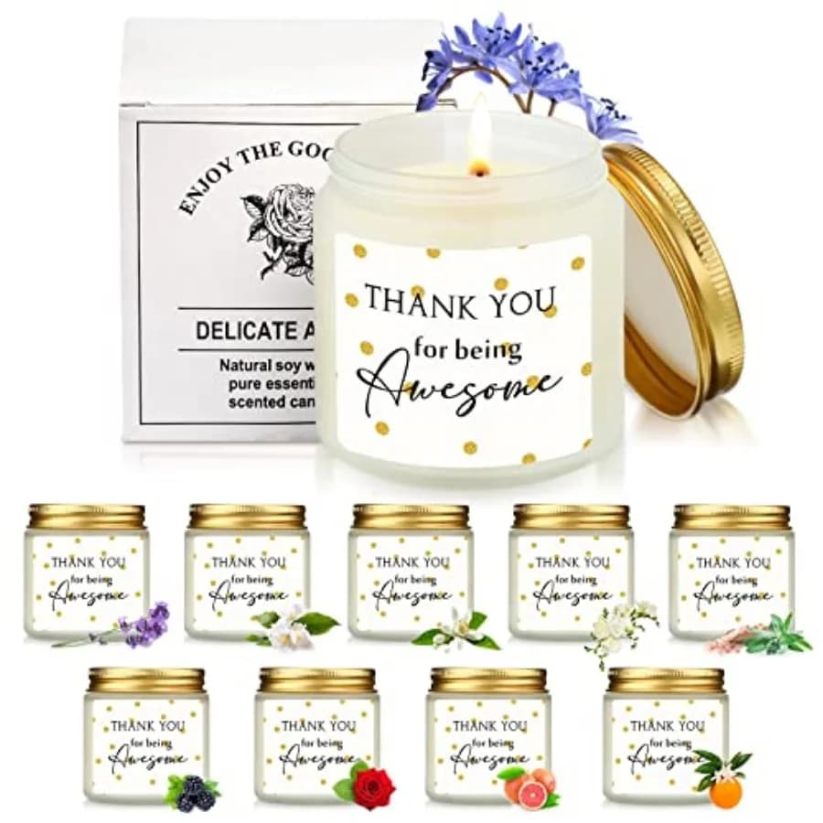 10 Candele di Ringraziamento in Confezione Convenienza, Regalo per la Giornata del Lavoro, per Dipendenti e Insegnanti, Regalo di Apprezzamento per aver fatto il lavoro da un campione