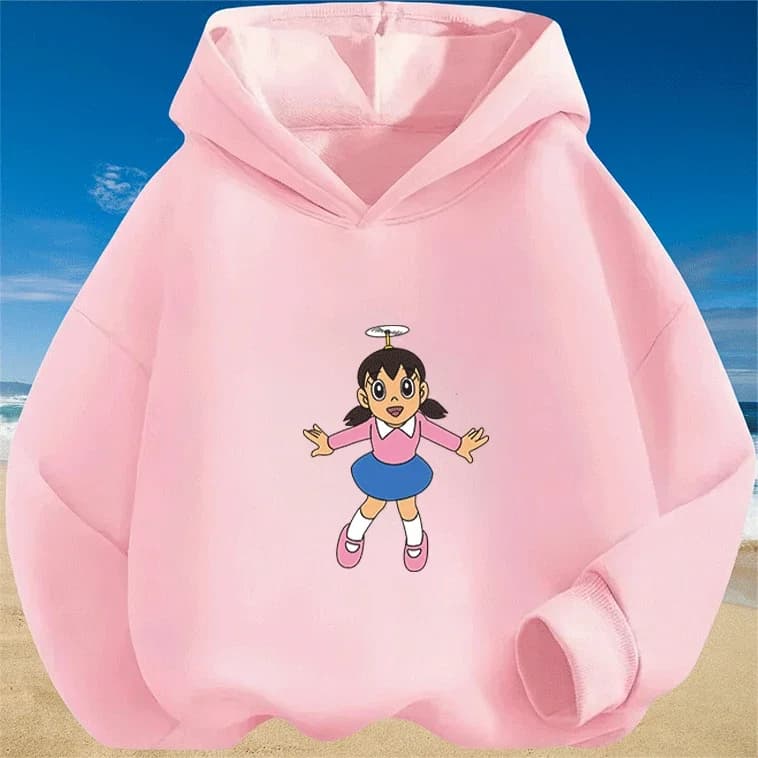 Nuova Felpa con Cappuccio in Cotone con Stampa Cartoon Doraemon, Moda Autunno Inverno per Bambini 2-14 Anni, Vendita Calda
