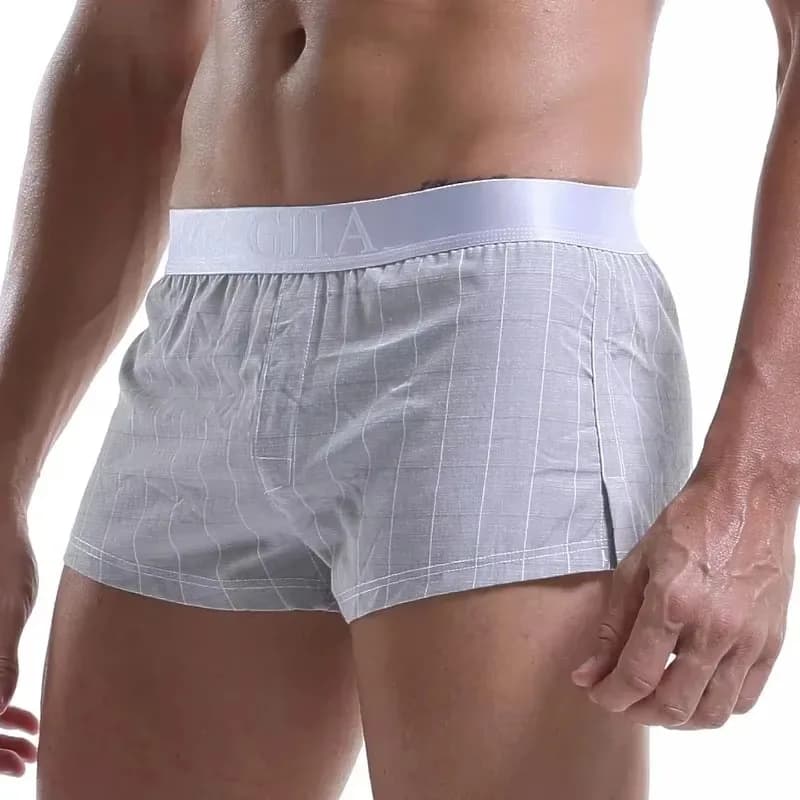 Boxer da Uomo in Cotone, Pantaloncini Larghi Multicolore, Intimo Maschile a Quadri, Comodi Pantaloni da Casa
