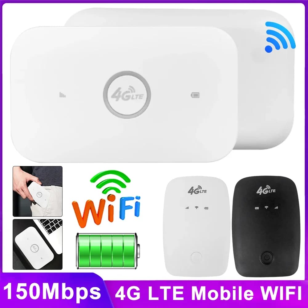 Router WiFi 4G LTE Mobile, Hotspot Wireless 150Mbps con Slot per Scheda SIM, Modem Portatile Sbloccato, Ripetitore Tascabile con Batteria da 2100mAh