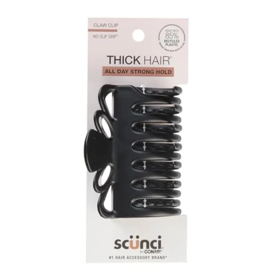 Claw clips for thick hair - hair accessories for women - black - durable plastic - strong grip and trendy design