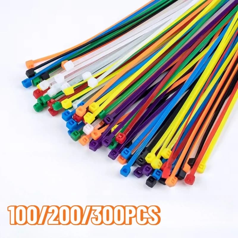 100/200/300PCS Colore Casuale Fascette per cavi Fascette per cavi in nylon autobloccanti Fascette per cavi in plastica Fascette per cavi fai da te Fissare il filo Strumenti per cinturini