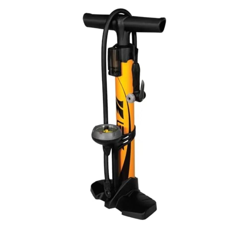 Curated Picks Bicycle Pump Durable Bike Floor Pump 7/24 inch Smart Valve Head, 60 psi, Automatically Reversible Presta and Schr