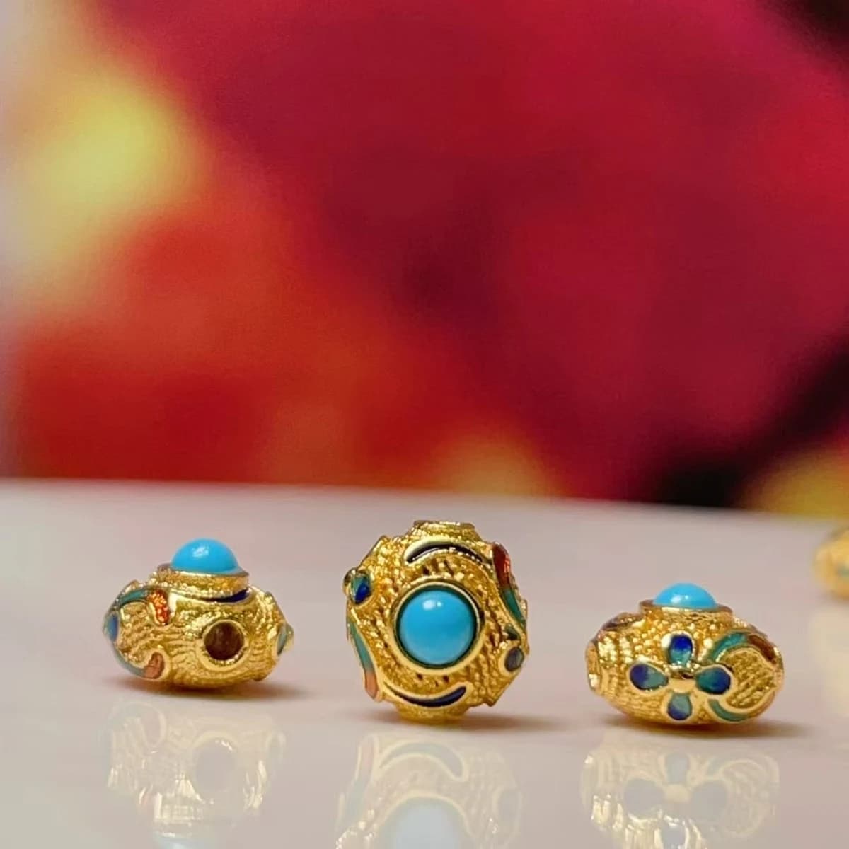 2 pezzi di gioielli fai da te perline Isiolation perline di pietra naturale turchese per la creazione di gioielli accessori per orecchini braccialetto collana fai da te