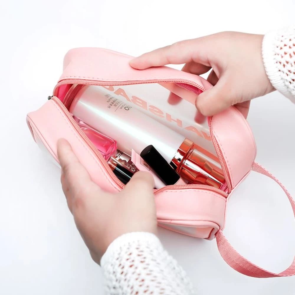 Borsa organizer per trucco premium – Grande custodia da viaggio per cosmetici con tasche multiple per pennelli da trucco, cura della pelle e accessori,