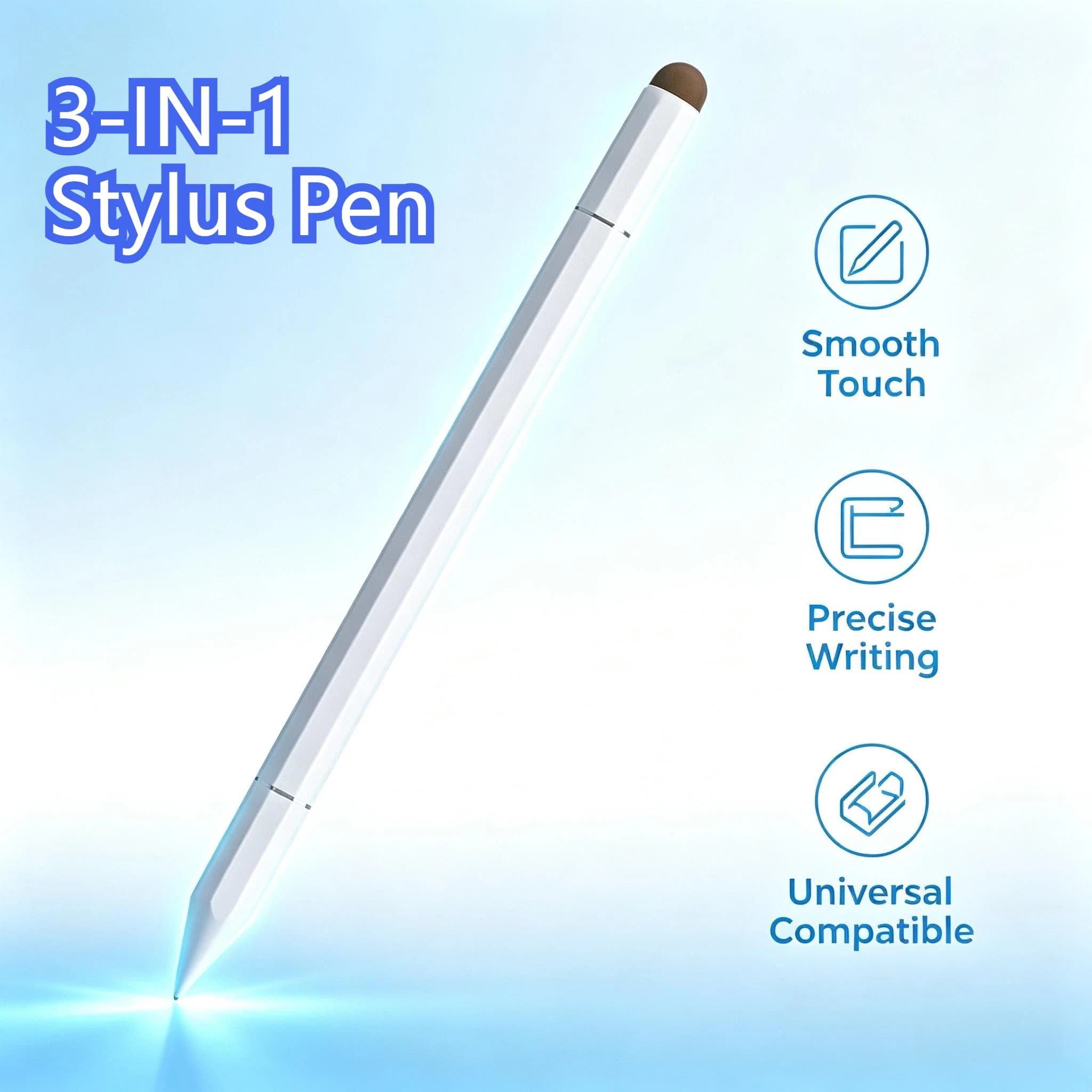 Magnetic 3 in 1 Stylus Pen & Touch Pencil – for iPad/Samsung/Xiaomi/Huawei Tablets & Phones iOS/Android Drawing Supplies