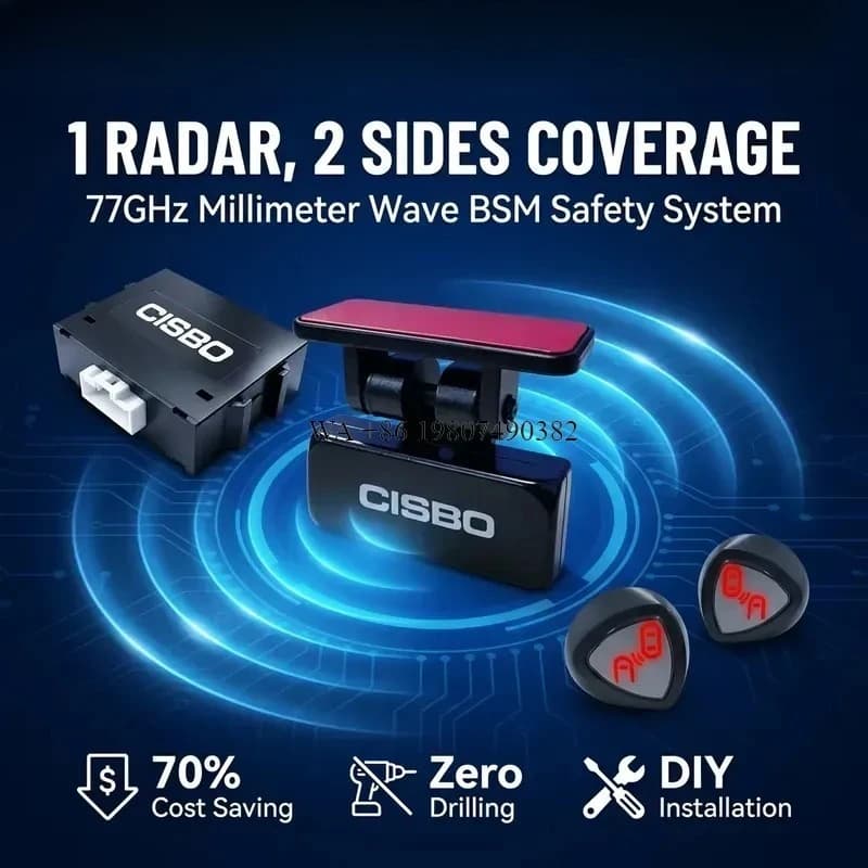 wmwmnu Universal Car Blind Spot Sensor System 77Ghz BSD Radar Detection System