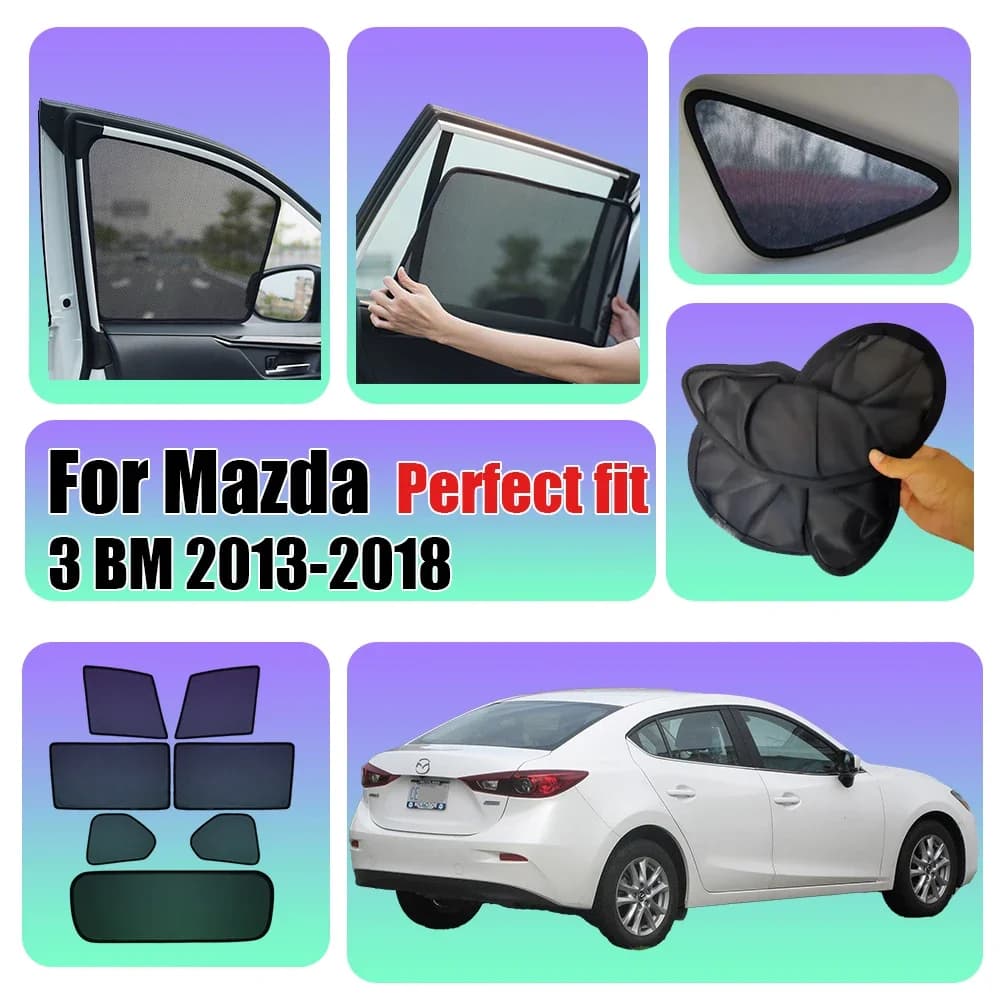 For Mazda 3 Sedan BM 2013-2018 Mazda3 Car Front Shield Window SunShade Windshield Rear Side Window Curtain Sun Shade Visor