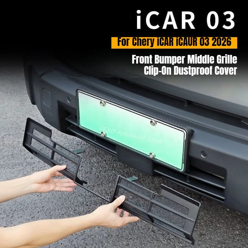 Per Chery iCAR iCAUR 03 2026 Griglia Centrale Paraurti Anteriore con Copertura Antipolvere a Clip, Rete Protettiva per Insetti e Radiatore Auto