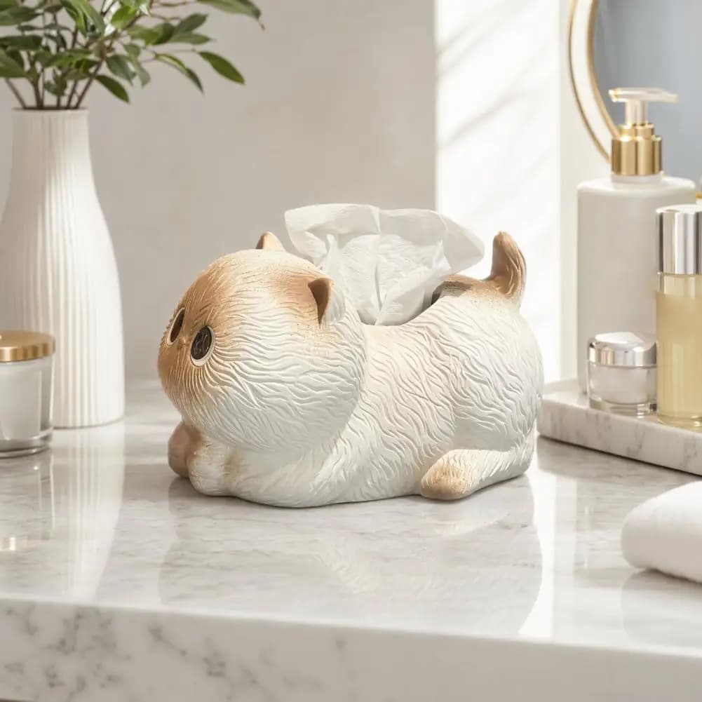 Cat Tissue Box Cute Cat Tissue Holder Cute Cat Shape Tissue Dispenser Decorative Napkin Box Holder Practical for Bathroom